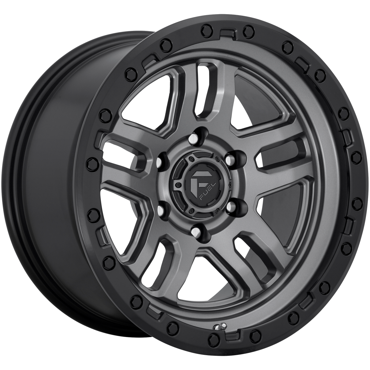 Fuel D701 Ammo 20x10 6x139.7 -18mm Offset Matte Gunmetal Black Bead Ring Wheel