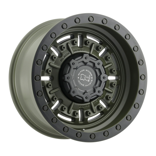 Black Rhino Hard Alloys Abrams 18x9.5 6x139.7 -18mm Offset Olive Drab Green Wheel