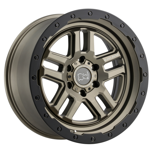 Black Rhino Hard Alloys Barstow 20x9.5 6x139.7 +12mm Offset Matte Bronze w/ Matte Black Ring Wheel