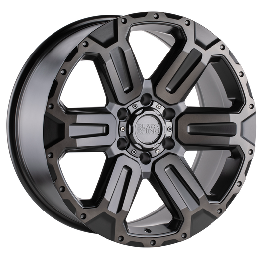 Black Rhino Hard Alloys Wanaka 17x8.5 6x139.7 +12mm Offset Matte Gunmetal w/ Brushed Face & Gunmetal Tint Wheel