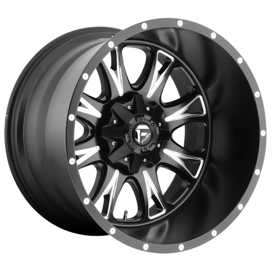 Fuel D513 Throttle Dually 17x6.5 8x210 -140mm Offset Matte Black Milled Wheel - Rear