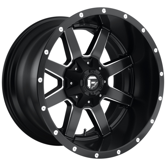 Fuel D538 Maverick Dually 24x8.25 8x210 -195mm Offset Matte Black Milled Wheel - Rear