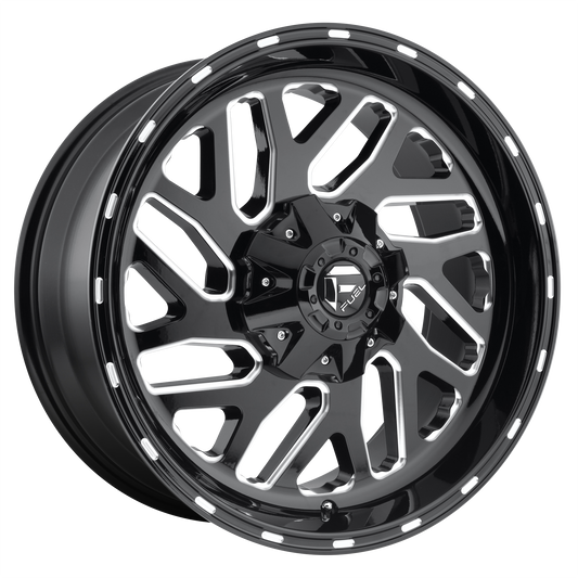 Fuel D581 Triton Dually 20x8.25 8x210 -195mm Offset Gloss Black Milled Wheel - Rear