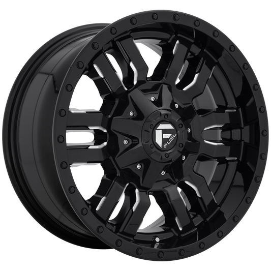 Fuel D595 Sledge 18x9 8x170 +1mm Offset Gloss Black Milled Wheel