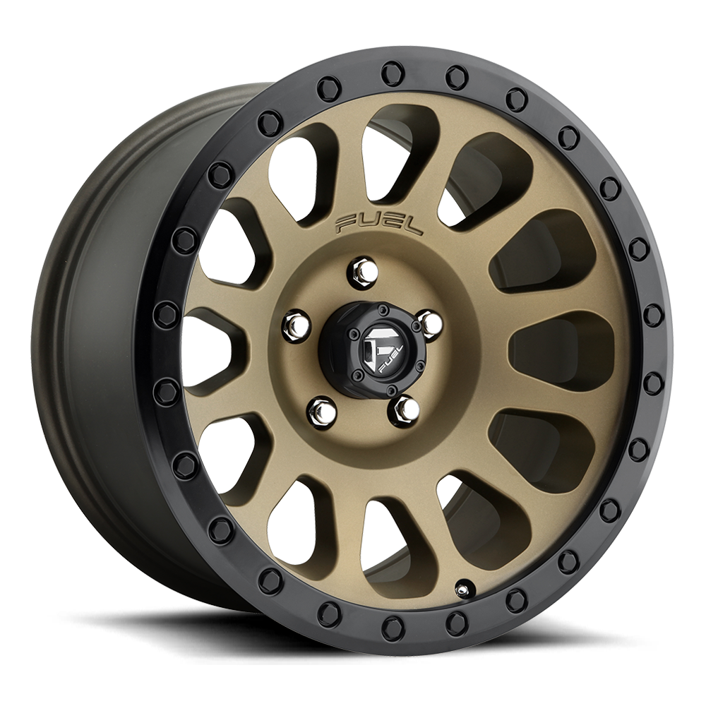 Fuel D600 Vector 17x9 5x127 -12mm Offset Matte Bronze Black Bead Ring Wheel