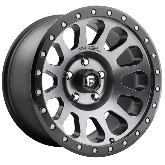 Fuel D601 Vector 18x9 8x165.1 +1mm Offset Matte Gunmetal Black Bead Ring Wheel