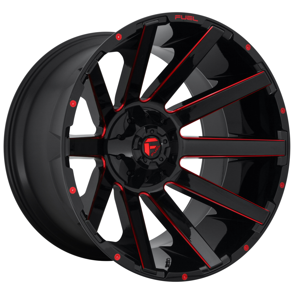 Fuel D643 Contra 20x10 5x139.7 -18mm Offset Gloss Black w/ Red Tint Wheel