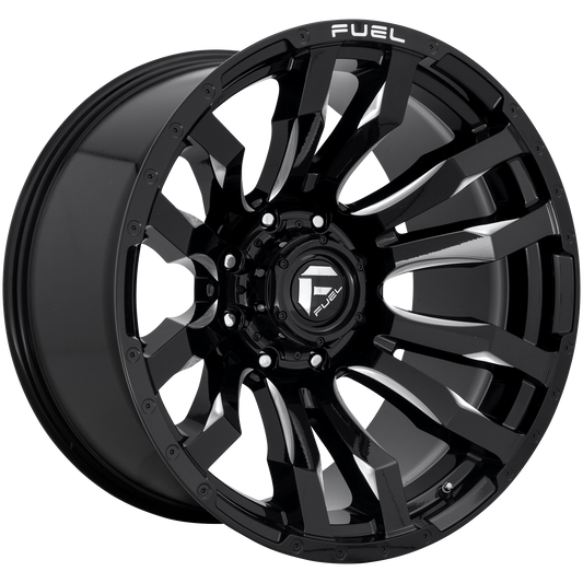 Fuel D673 Blitz 20x9 5x127 +1mm Offset Gloss Black Milled Wheel