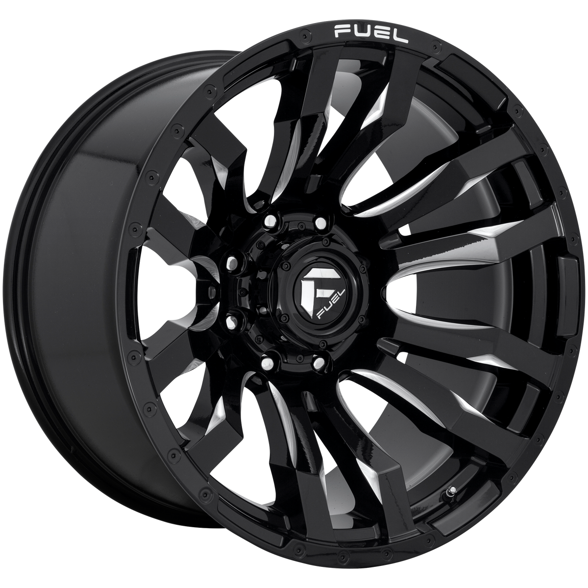 Fuel D673 Blitz 20x9 8x165.1 +20mm Offset Gloss Black Milled Wheel