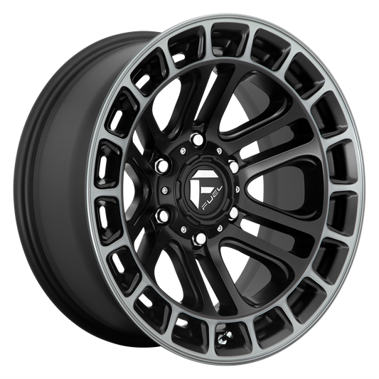 Fuel D720 Heater 18x9 6x135 +1mm Offset Matte Black Double Dark Tint Machined Wheel