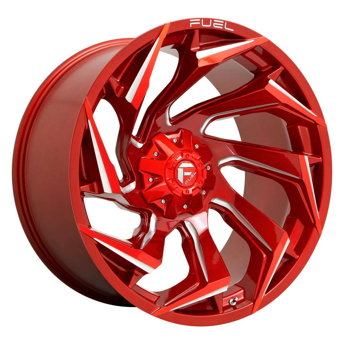 Fuel D754 Reaction 22x10 8x170 -18mm Offset Candy Red Milled Wheel
