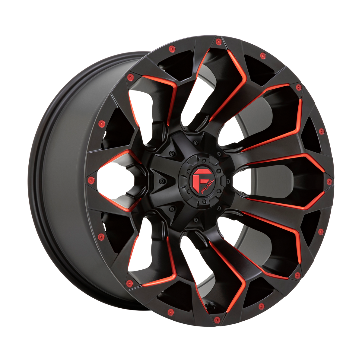 Fuel D787 Assault 18x9 5x114.3 +1mm Offset Matte Black Red Milled Wheel