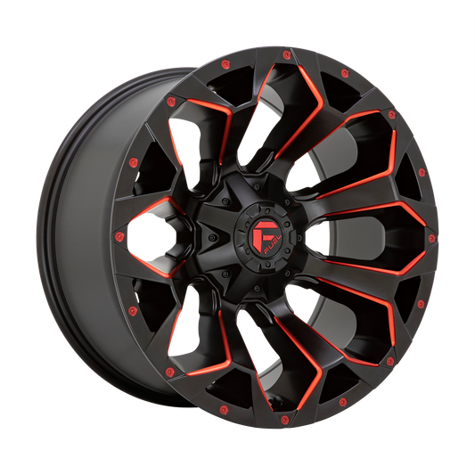 Fuel D787 Assault 18x9 5x114.3 +1mm Offset Matte Black Red Milled Wheel