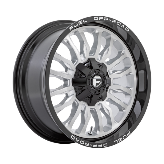 Fuel D798 Arc 20x10 6x135 -18mm Offset Silver Brushed Face w/ Milled Black Lip Wheel