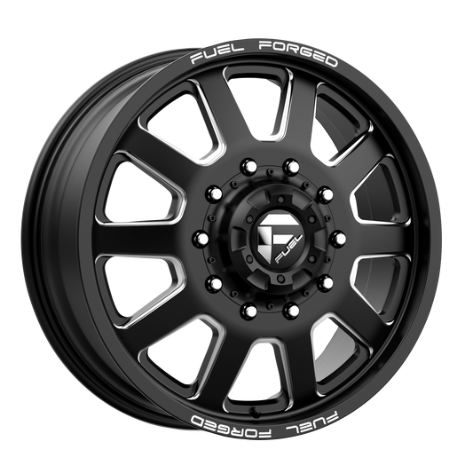 Fuel Mono DE09 FF09D Dually 24x8.25 10x225 +105mm Offset Matte Black Milled Wheel - Front