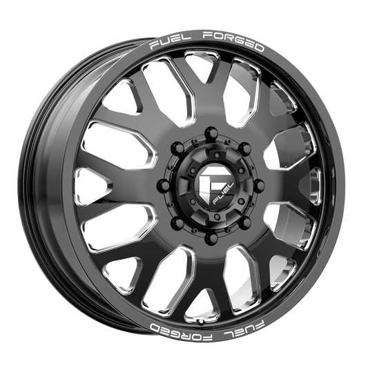 Fuel Mono DE19 FF19D Dually 24x8.25 8x200 +105mm Offset Gloss Black Milled Wheel - Front