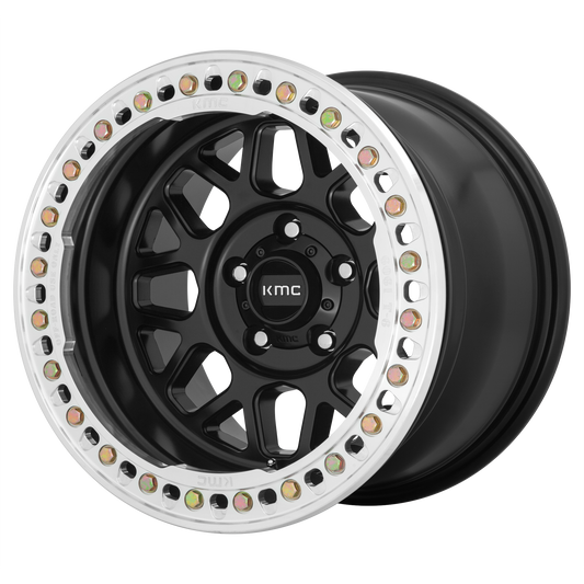 KMC KM235 Grenade Crawl Beadlock 18x9 5x127 +10mm Offset Satin Black Wheel