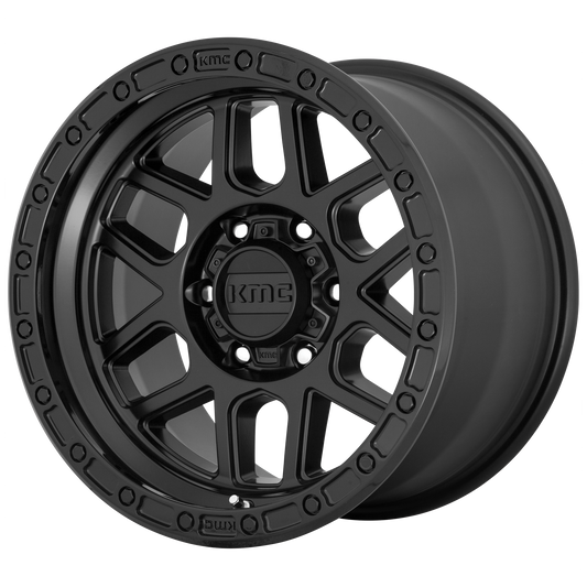 KMC KM544 Mesa 18x9 8x165.1 +18mm Offset Satin Black w/ Gloss Black Lip Wheel