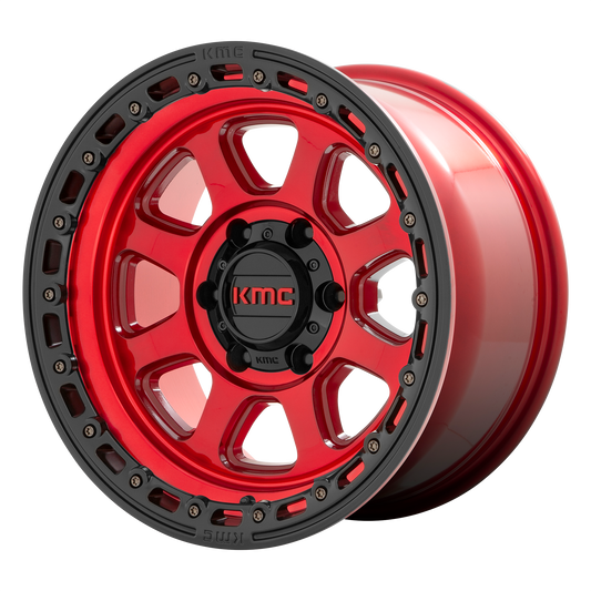 KMC KM548 Chase 18x9 8x170 +0mm Offset Candy Red w/ Black Lip Wheel
