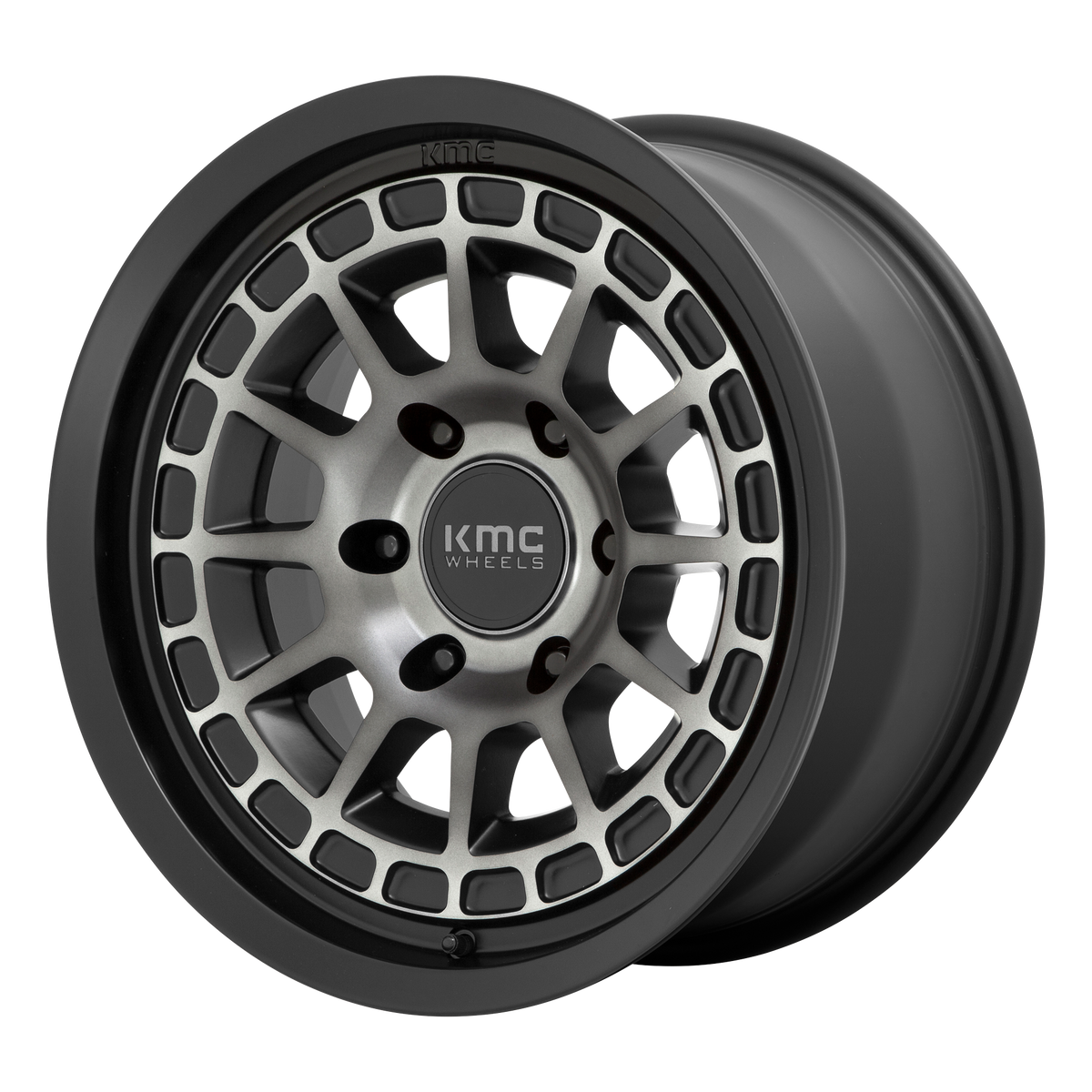 KMC KM719 Canyon 17x8.5 6x139.7 +0mm Offset Satin Black w/ Gray Tint Wheel