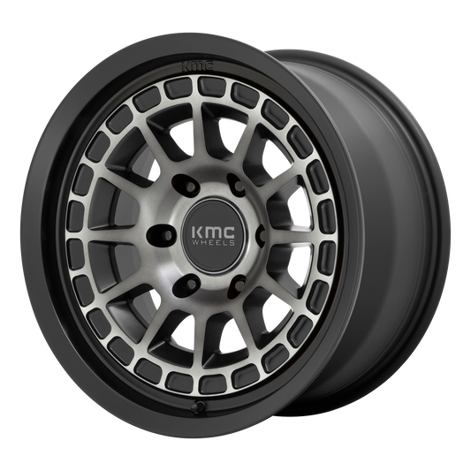 KMC KM719 Canyon 17x8.5 6x139.7 +0mm Offset Satin Black w/ Gray Tint Wheel