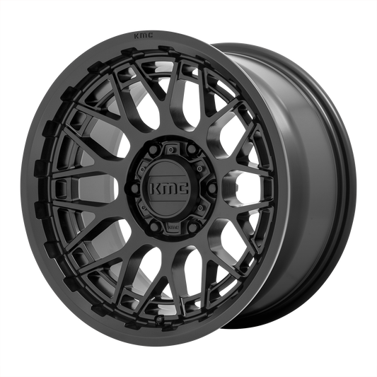 KMC KM722 Technic 17x8.5 6x139.7 +0mm Offset Satin Black Wheel