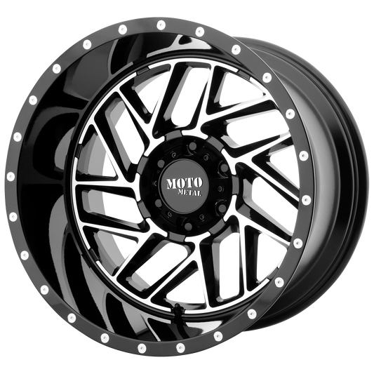 Moto Metal MO985 Breakout 16x8 5x127 -6mm Offset Gloss Black Machined Wheel