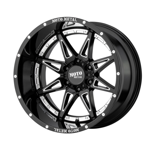 Moto Metal MO993 Hydra 18x8.5 6x139.7 +18mm Offset Gloss Black Milled Wheel