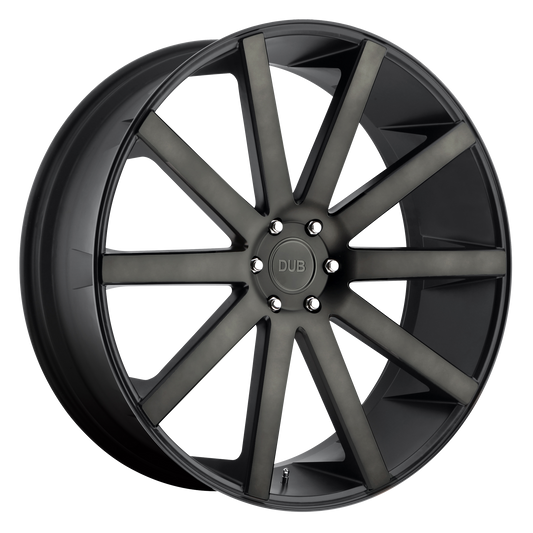 DUB S121 Shot Calla 22x9.5 6x139.7 +20mm Offset Matte Black Double Dark Tint Wheel