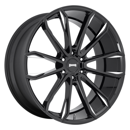 DUB S252 Clout 24x10 6x139.7 +30mm Offset Gloss Black Milled Wheel