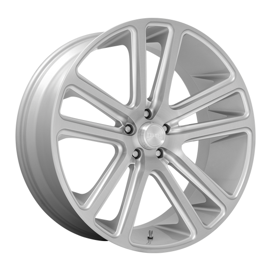 DUB S257 Flex 24x10 6x135 +30mm Offset Gloss Silver w/ Brushed Face Wheel