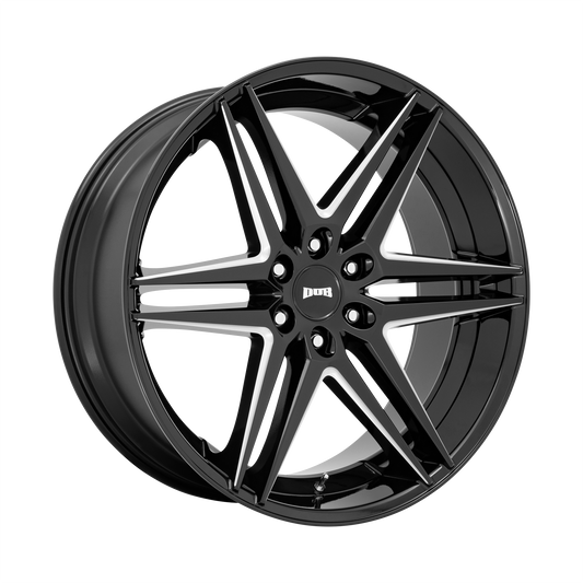 DUB S267 Dirty Dog 24x10 6x135 +30mm Offset Gloss Black Milled Wheel