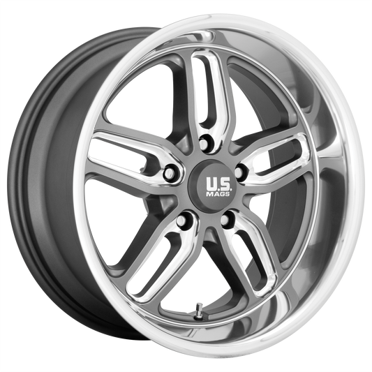 US Mag U129 Cten 22x8.5 5x127 +1mm Offset Matte Gunmetal Milled Wheel