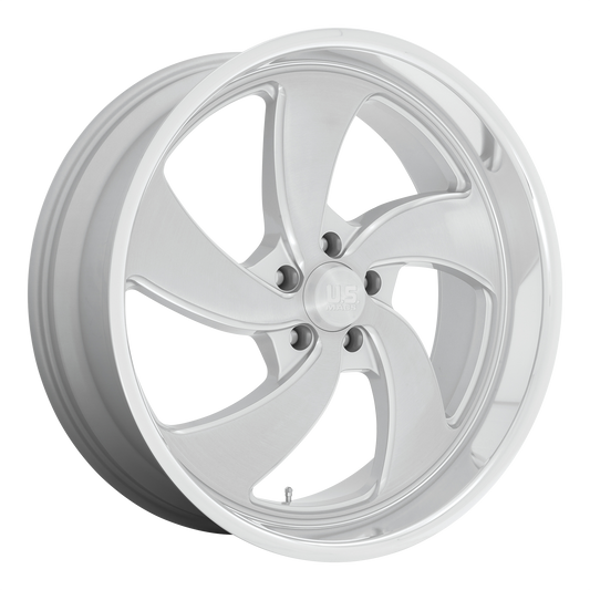 US Mag U134 Desperado 20x8 6x139.7 +1mm Offset Silver Brushed Face Milled Diamond Cut Lip Wheel
