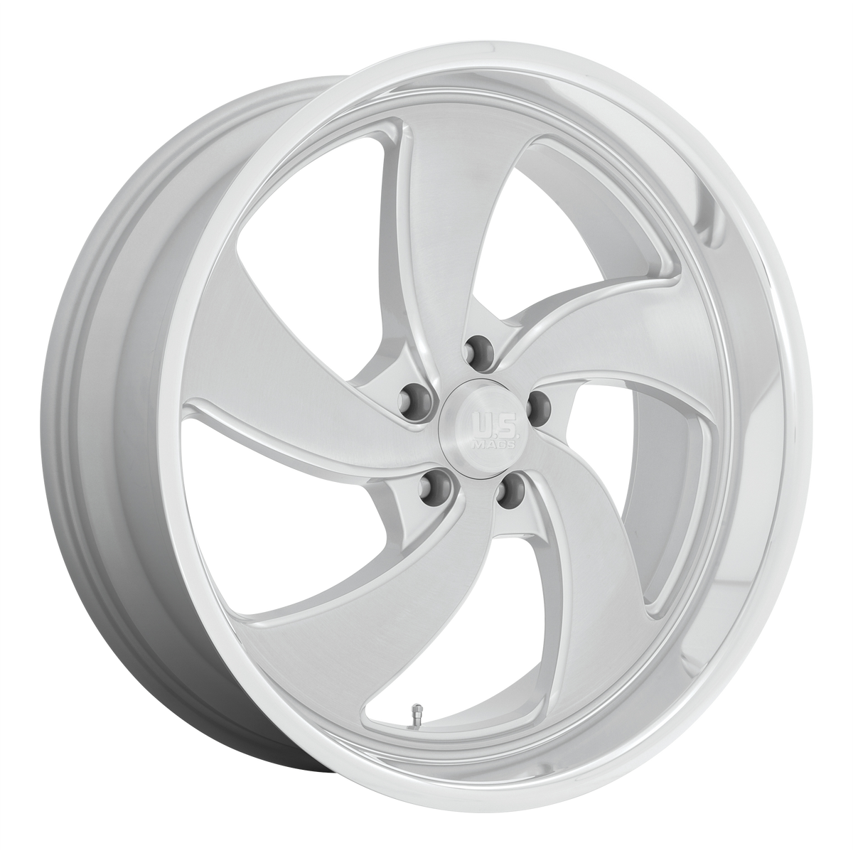 US Mag U134 Desperado 24x9 6x135 +25mm Offset Silver Brushed Face Milled Diamond Cut Lip Wheel