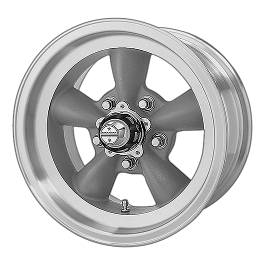American Racing Vintage VN105 Torq Thrust D 15x8.5 5x114.3 -25mm Offset Torq Thrust Gray w/ Mach Lip Wheel