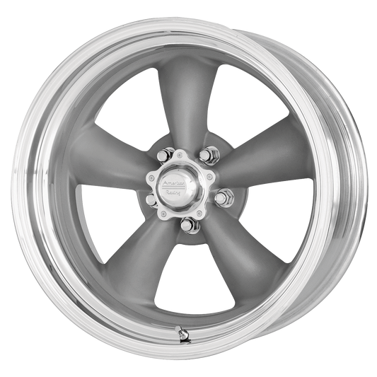 American Racing Vintage VN215 Classic Torq Thrust II 18x8 5x127 +0mm Offset Mag Gray w/ Machined Lip Wheel