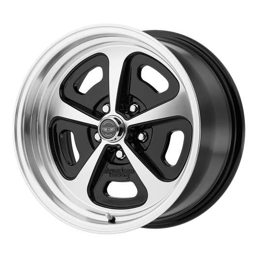 American Racing Vintage VN501 500 Mono Cast 15x7 5x120.65 +0mm Offset Gloss Black Machined Wheel