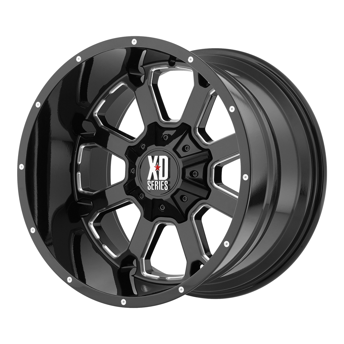 XD XD825 Buck 25 20x10 5x127 -24mm Offset Gloss Black Milled Wheel